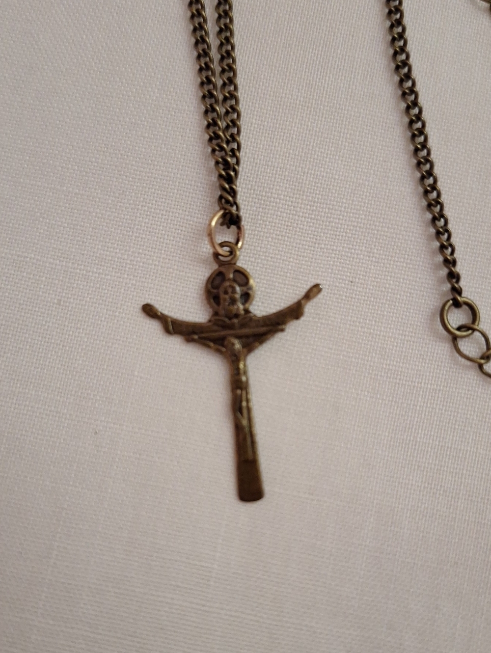 Bronze Crucifix Pendant Necklace